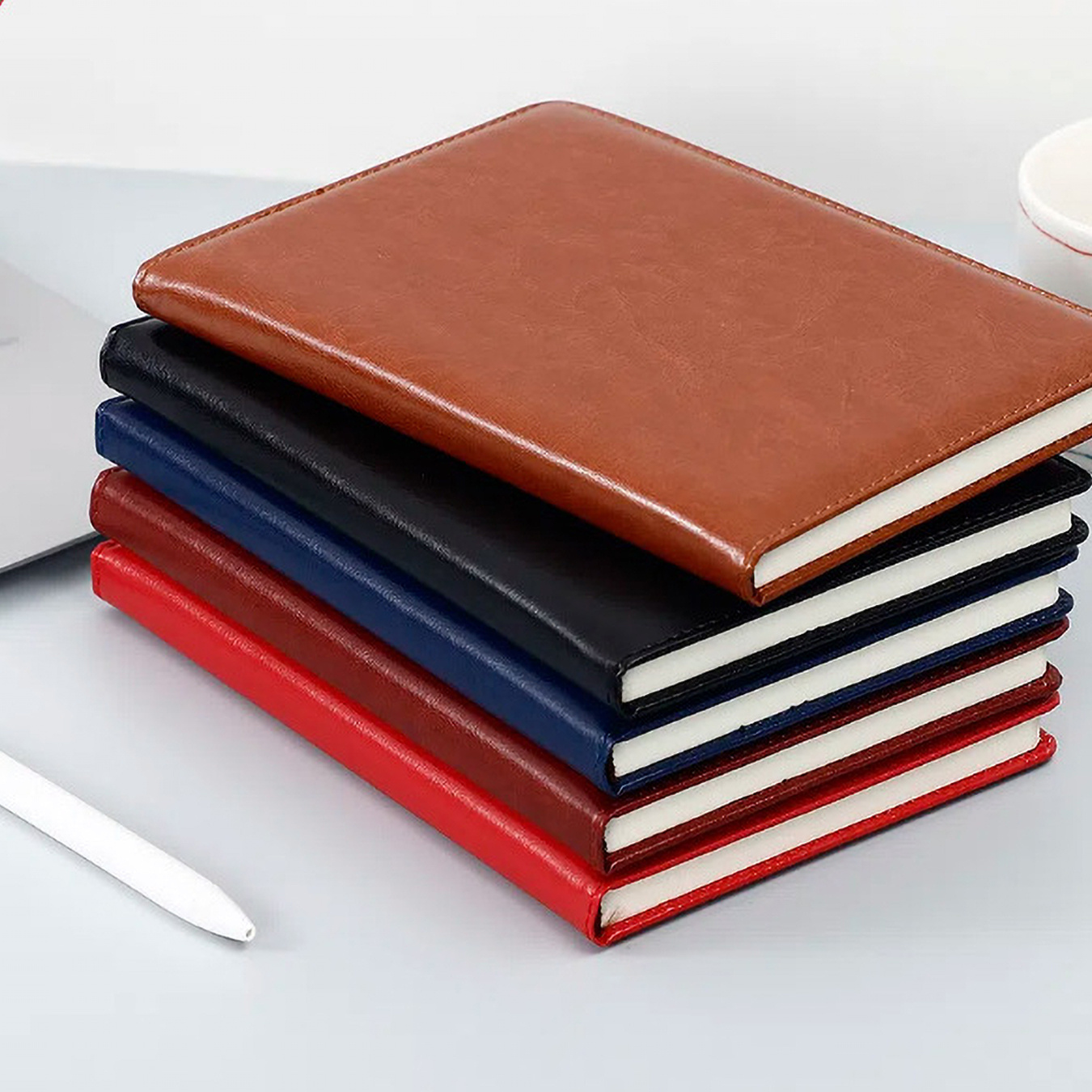 Buntes Quallen-PU-Leder-Notizb – Leather Work Diary Covers Bewertung und Preis